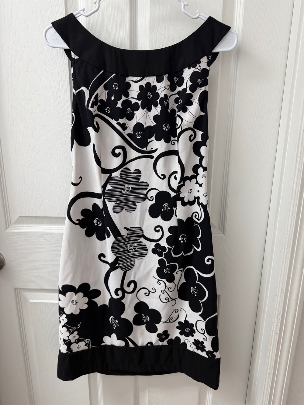 connected apparel Black and White Floral Midi Dress